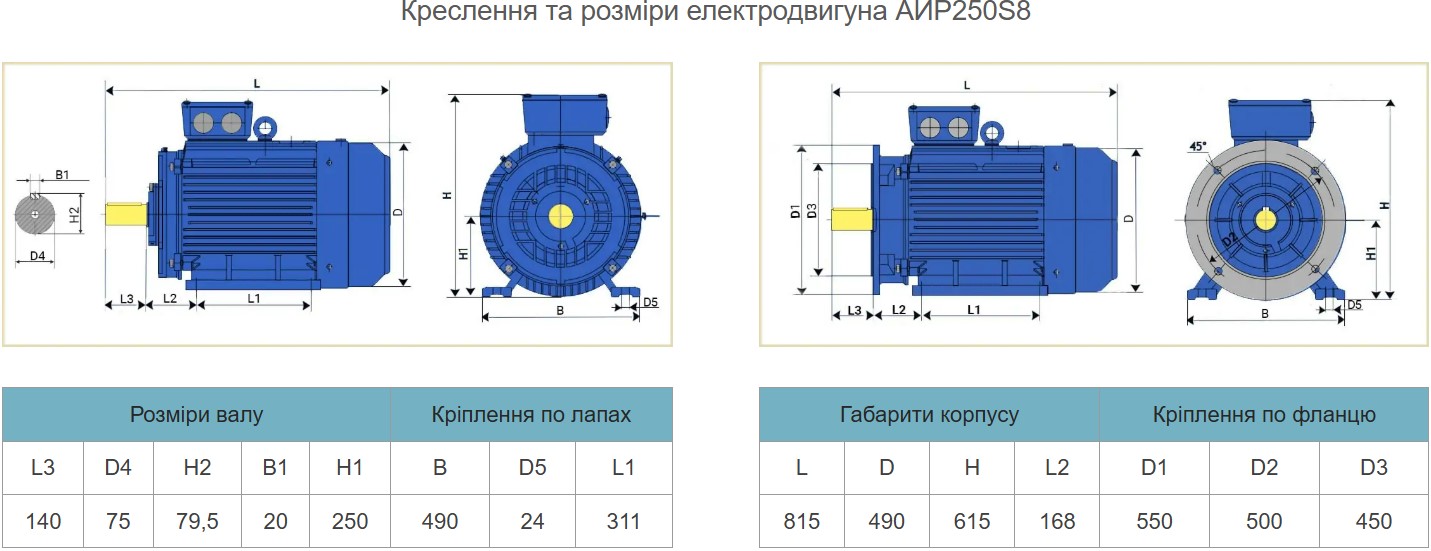 Купить электродвигатель АИР250S8